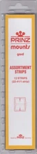 Prinz Black Stamp Mount Strip Assortment Mix Lot Of 12 Sizes 22 - 41 mm Scott