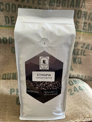 TOUCAN COFFEE 2, 5, 10 LB ETHIOPIA FRESH ROASTED COFFEE WHOLE BEAN, GROUND - ARABICA