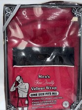 Vintage Luxurious Red and Black Velour Wrap One Size Fits All W/ Pocket