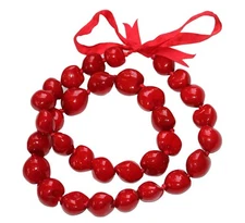 Kukui Nut Lei Necklace Hawaiian Wedding Luau Graduation – Solid Colors