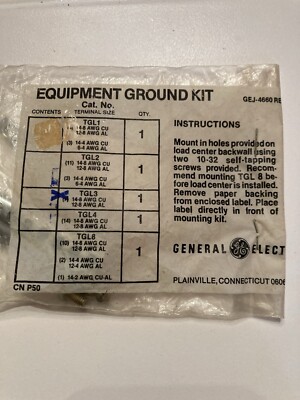 GENERAL ELECTRIC TGL3/ TGL3 Ground Kit  (NEW IN PACKAGE)