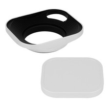 43mm Square Metal Screw-in Lens Hood with Hollow Out Designed for Leica Silver