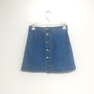 jean button down skirt