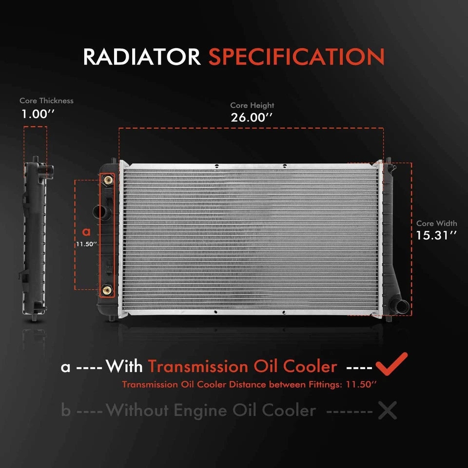 Kit de montaje de radiador y ventilador de refrigeración para Chevy Cavalier Pontiac Sunfire 1995-2002 Foto 2 de 4