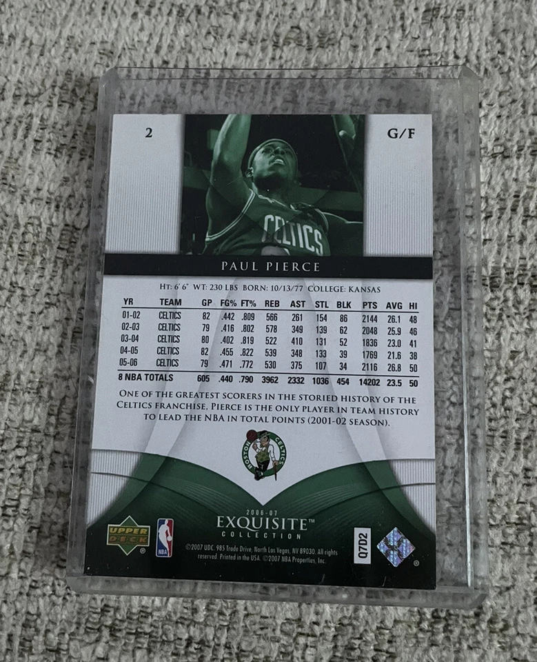 PAUL PIERCE 2006-07 Exquisite Collection 131/225 - Boston Celtics - Image 2 of 2