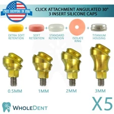 10x Angulated Overdenture Click Attachment 30° Ø4.2mm Dental Int Hex