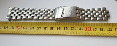 Bracelet montre vintage rare CALYPSO maillons d'ancrage acier inoxydable étiquette 20 mm zodiaque - Photo 1/4