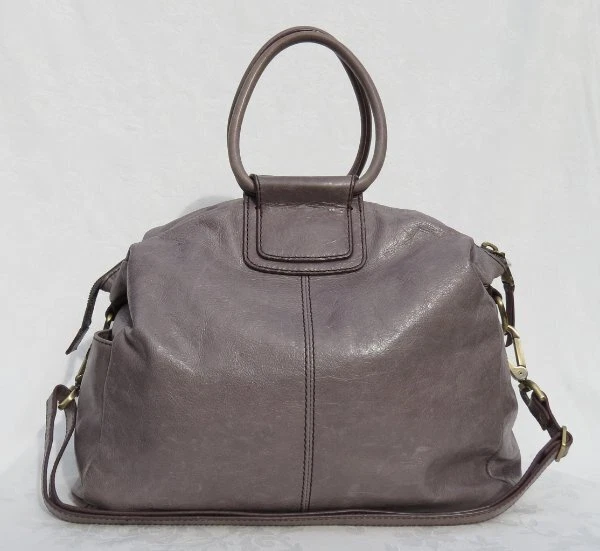 $348 HOBO Gray Soft Polished Leather Top Handles SHEILA Purse Tote Bag Large - Image 2 of 4