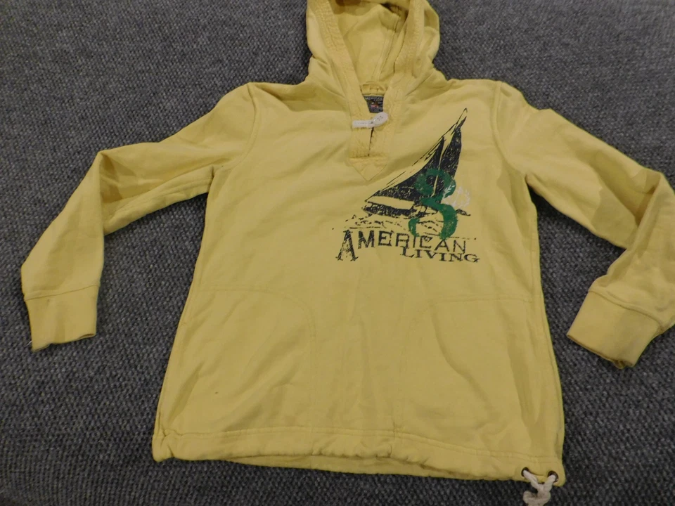 American Living Womens Sweater Medium yellow pullover hoodie boat water - Изображение 2 из 4