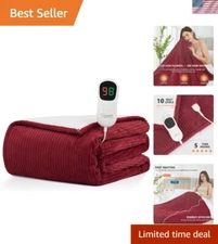 50x60" Electric Heated Blanket - 10 Heat Levels, Auto-Off & Safety Certified