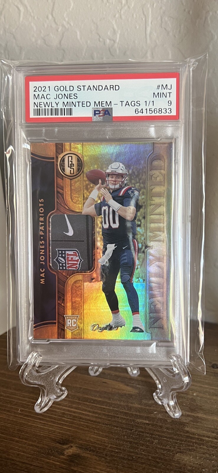 Mac Jones Panini Gold Standard Newly Minted Memorabilia #MJ Tags 1/1