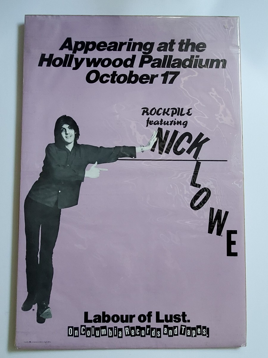 Nick Lowe Poster Rockpile Concert Hollywood Palladium Labour Of