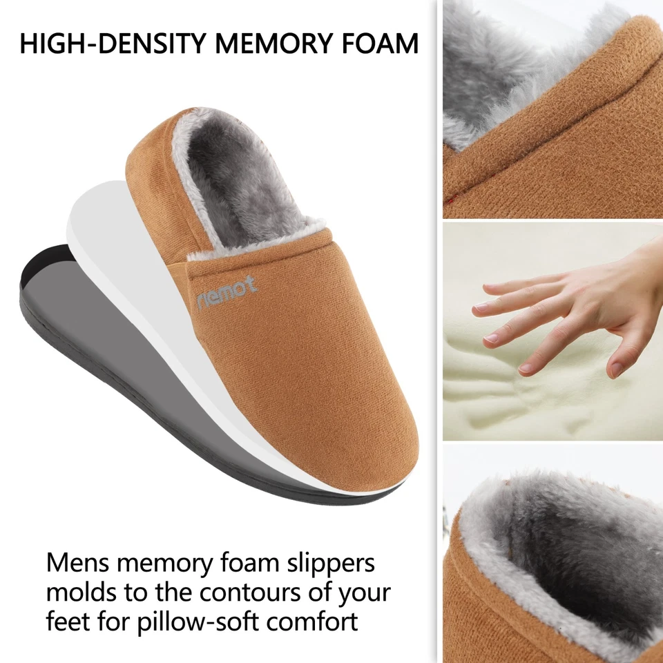 Mens Memory Foam Moccasin Slippers Cosy Indoor Slip On House Shoes Size UK 7-12 - Image 4 of 4