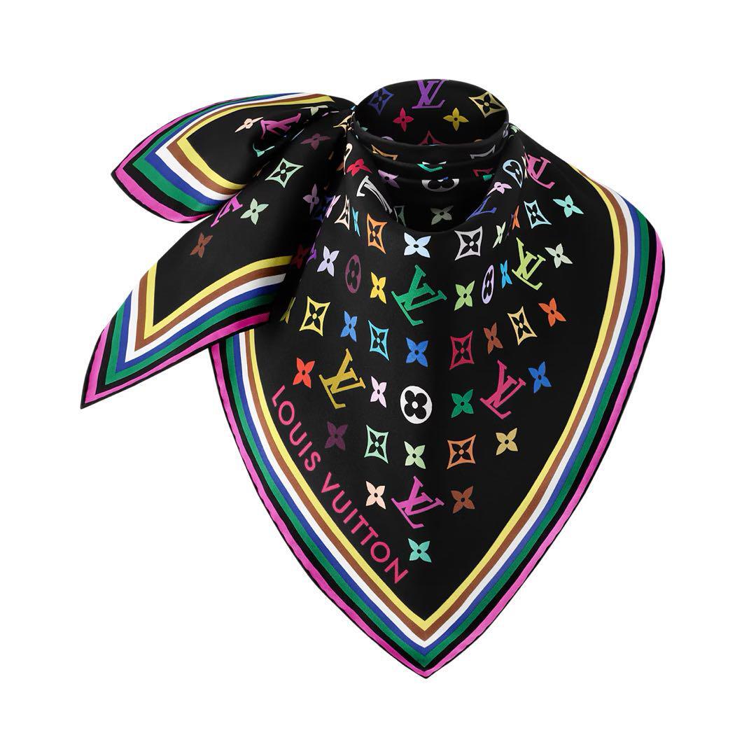 【上品♪】Louis Vuitton ムラカミ マルチカラー スクエア 90 Louis Vuitton × Takashi Murakami LV x TM Kare 90 Monogram