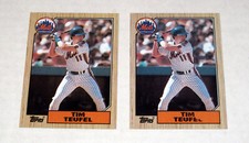 1987 Topps 158 Tim Teufel ERROR Strike Thru Partial Name Missing  SEE PICS!