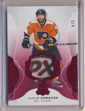 2016-17 Upper Deck The Cup Patch Tag Red 71 Jacob Voracek /4 Philadelphia Flyers