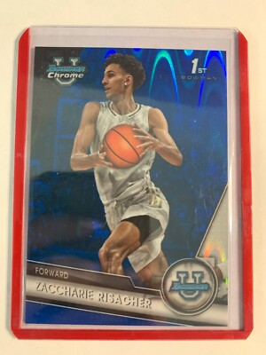 2023-24 Bowman University Chrome Blue Raywave #9 Zaccharie Risacher #D /199 ATL