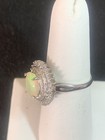 Beautiful S/S Rodium Plated Ethiopian Fire Opal Ring  With Double Halo — photo 3