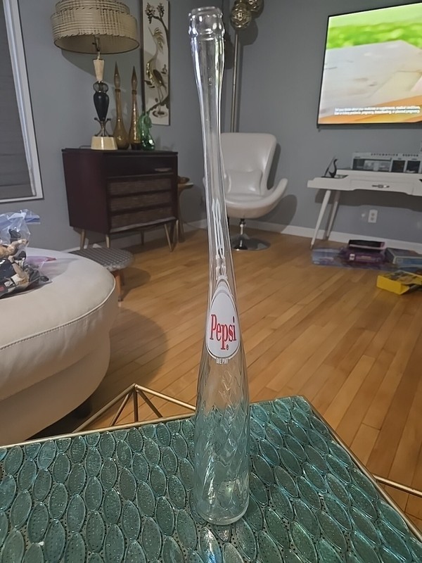 Pepsi Bottle Vintage Stretched Glass Art - Sand - Carnival - Circus - Decorative