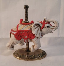 VTG Willitts Porcelain Carousel Elephant on Brass Base