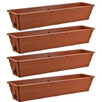 Blumenkasten 4X Balkonkasten 100Cm Pflanzkasten Stabil Mit Wasserspeicher Terra