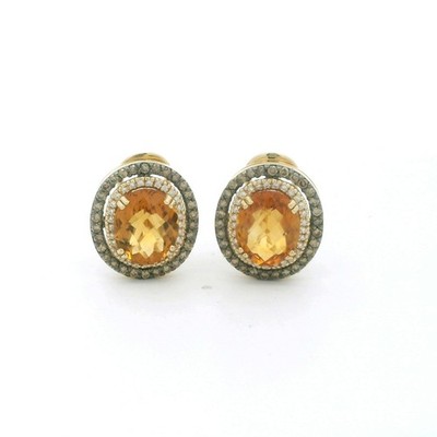 LeVian 14k Gelbgold Citrin, Schokolade/Vanille Diamant Ohrringe (C31025032)