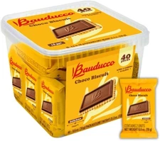 (Free Duty Tax) Bauducco Choco Biscuit Cookies, 25.3 oz (Pack of 40) - Crisp