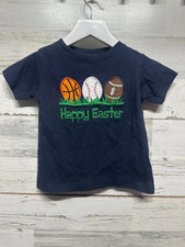 Happy Easter Embroidered Sports Shirt - Fits Like Boys Size 12-18m - Very Good U