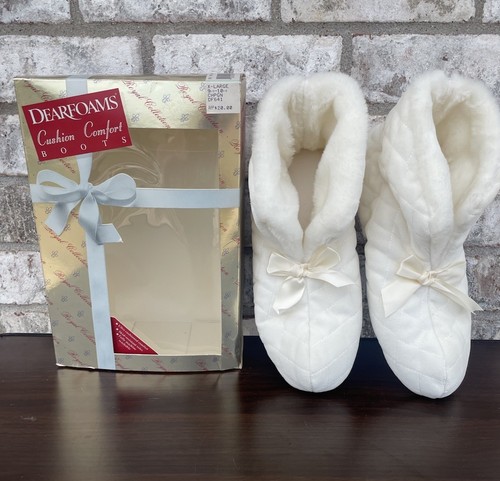 Vtg Dearfoams Boots SlippersCushion Comfort Skid Resistance In Box X-Large 9 1/2 - Picture 1 of 13