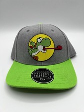 Super Mario Yoshi Snapback Hat Bioworld Green Gray OSFM New Tags Official Merch