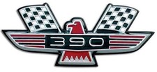 Ford Red Black Chrome 390 Front Fender Bird Emblem