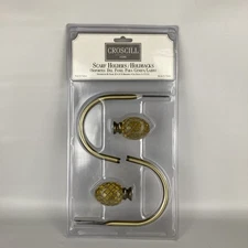 VTG Croscill Scarf Holders Curtain Tiebacks Antique Gold Pinecone Shape