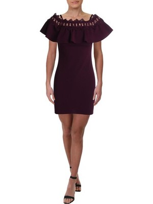 BCX Womens Sheath Short Dress Burgundy Spaghetti Strap Party Juniors 1