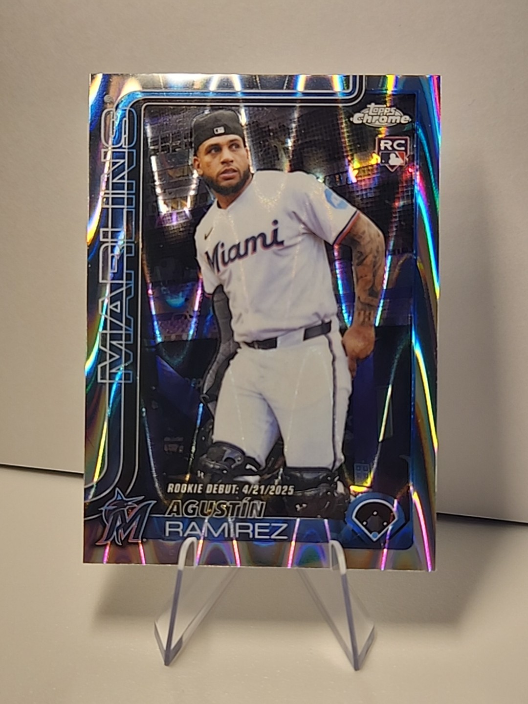 2025 Topps Chrome Update Agustin Ramirez #USC38 (RC) RayWave MLB Debut Marlins