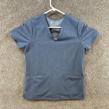 Figs Tech. Collection Women's Scrubs Shirt Size Small Blue Pullover