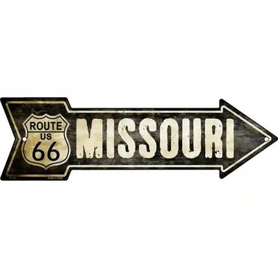 Route 66 Missouri 17x5 Arrow Metal Retro Sign Garage Man Cave Bar Diner Decor