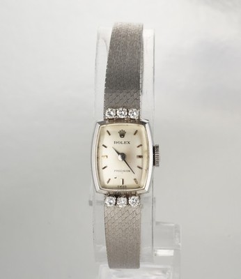 Vintage Damen ' Rolex Precision Armbanduhr IN 18K Weiß Gold mit Diamant Ref.