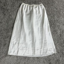 VTG Marks  Spencer Womens Ivory Satin Half Slip Skirt Size L 12-14 90s Minimali
