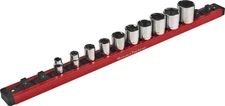 Lock-A-Socket Tool Organizer: Magnetic Locking Rack 3/8"Drive Sockets