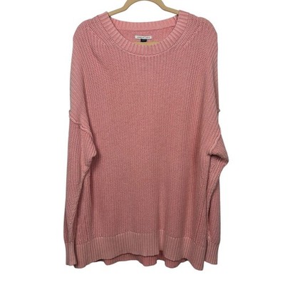 NWT AEO XL Pink Knit Sweater 100% Cotton Oversized Slouchy
