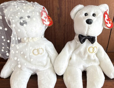 Ty Beanie Babies Mr.  Mrs. Wedding Bears Set 1999 Retired with Tags