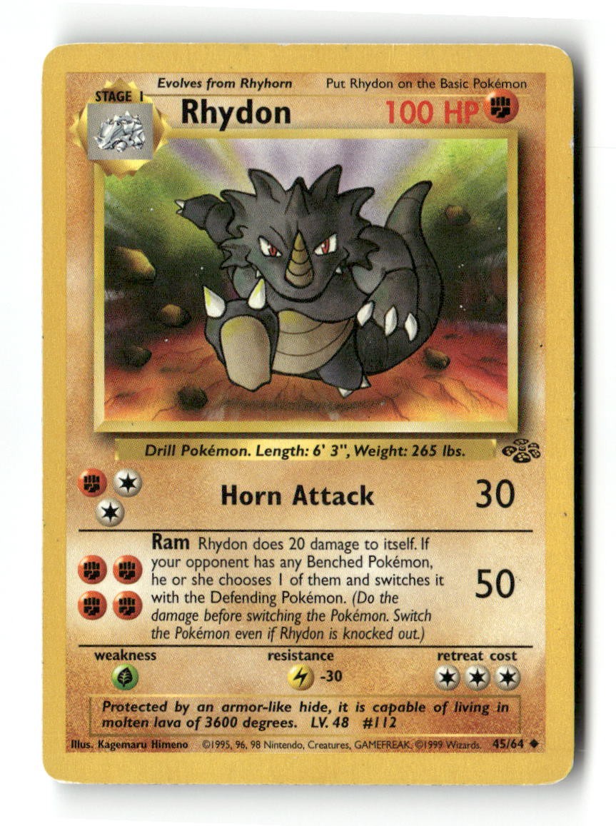 Rhydon 45/64 UC Jungle Pokemon Unlimited MP