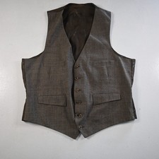 Vtg Daks British Large Flannel Wool Mens Vest Suit Waistcoat Wedding Prom