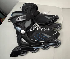 Mens Bladerunner Pro 80 ABEC5 Inline Skates Black Blue Gray 80mm Wheel Sz 10 NEW