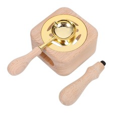 1 Set Wax Seal Melting Spoon with Wooden Handle Durable Iron Pot for Home Craft
