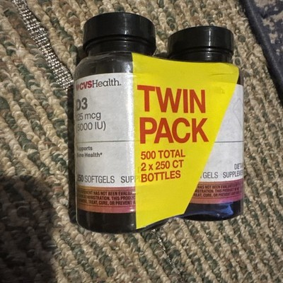 2 Lot Of vitamin d3 125 mcg 5000 iu Cvs 500 Softgels Total 1/26