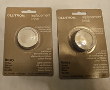 Lot of 2 Lutron White Round Rotary Replacement Dimmer Light Knob Fan Control