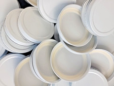 63/400 White Mason Jar Lids Plastisol Liner Continuous Thread (24 Pack)  NEW