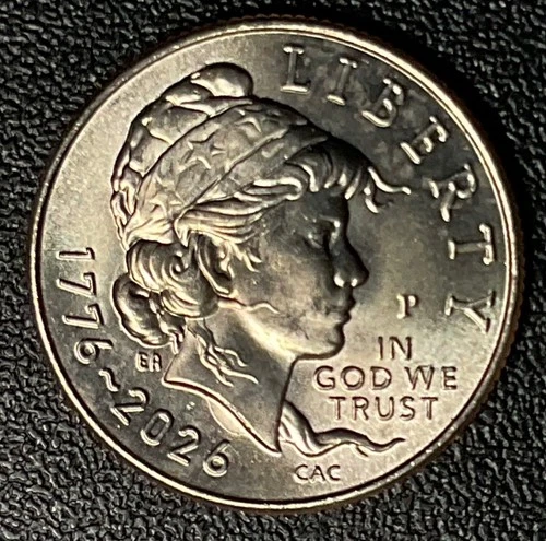 Emerging Liberty Dime 1776-2026 P, with DIE CRACK UNDER BUST ERROR