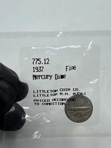 1937 Mercury Dime Fine Condition Scarce Coin ~ Littleton Coin Co